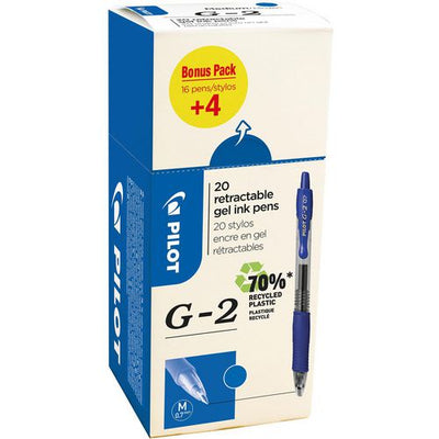 Pilot gel rollerbalpen g-2 07 blauw 20 stuks