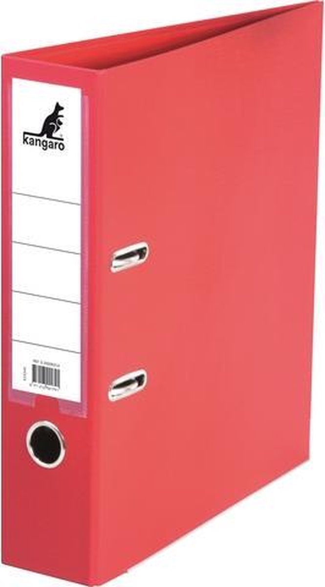 Kangaro ordner - a4 - 2-rings - rood - rugbreedte 75mm - k-3000k114
