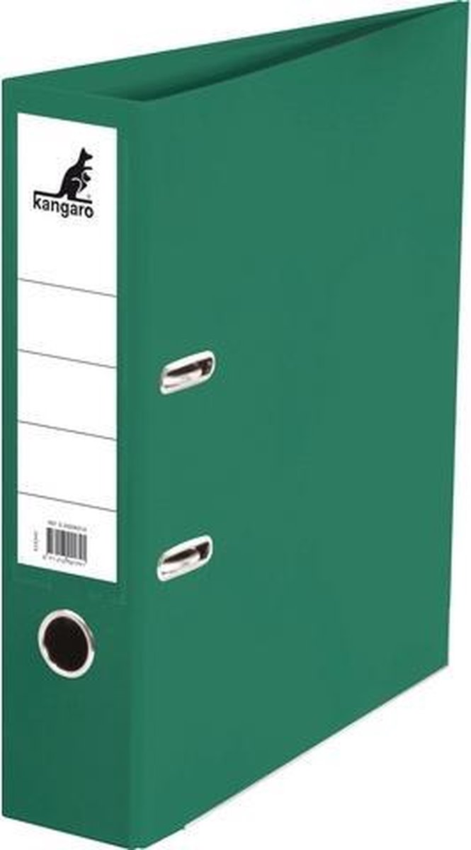 Kangaro ordner - a4 - 2-rings - groen - rugbreedte 75mm - k-3000k144