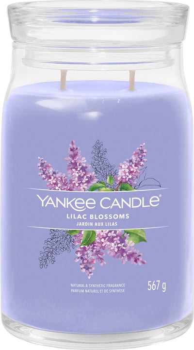 Yankee candle - lilac blossoms large jar geurkaars - 90 branduren - twee lonten