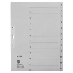 Tabbladen leitz 1233 grijs, 1 set