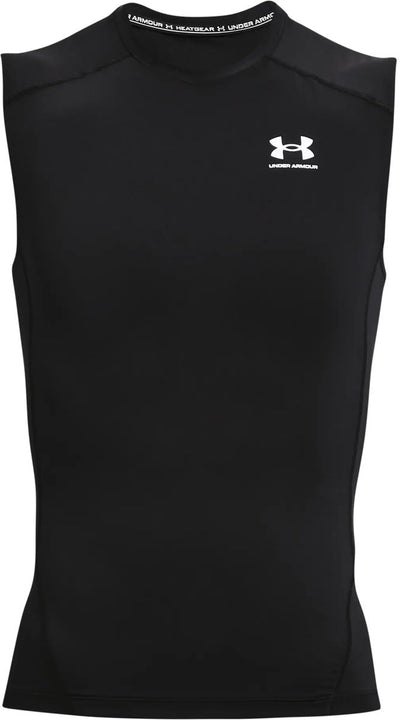 Under armour ua hg armour comp sl-blk heren sportshirt - zwart - wit