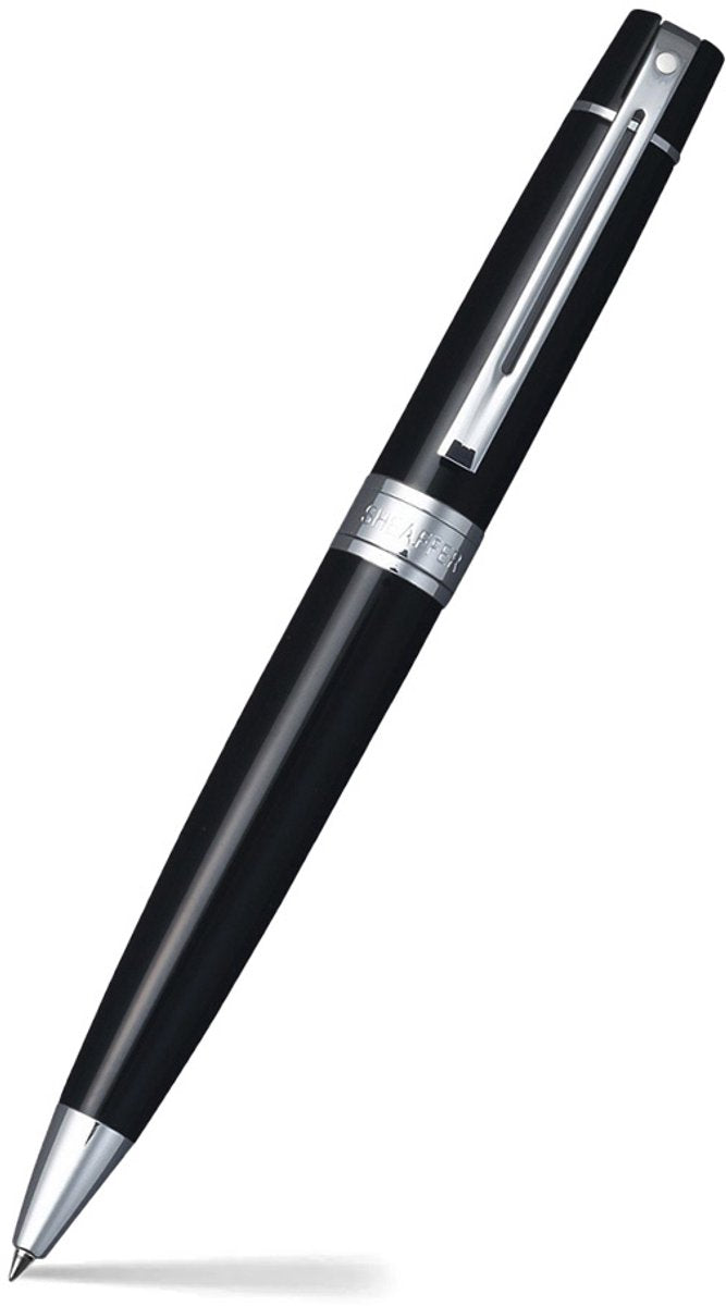 Sheaffer balpen 300 e9312 - glossy black chrome plated