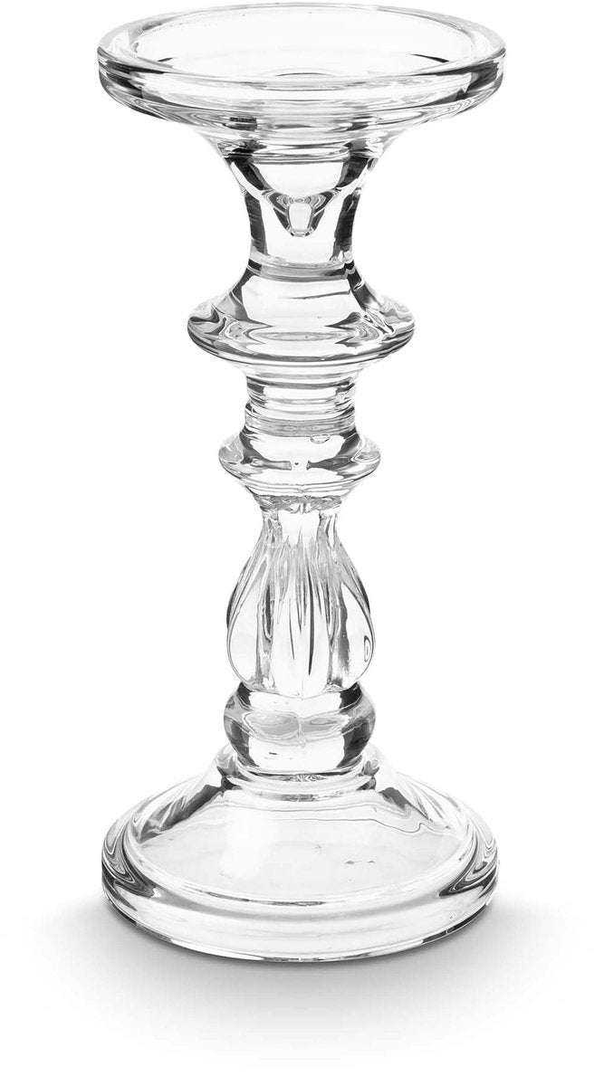 Vtwonen - kandelaar - transparant - glas - 10x21cm