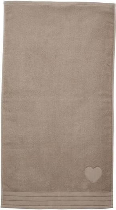 Riviera maison heart strandlaken - 100x180 cm - taupe