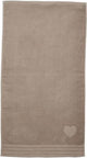 Riviera maison heart strandlaken - 100x180 cm - taupe