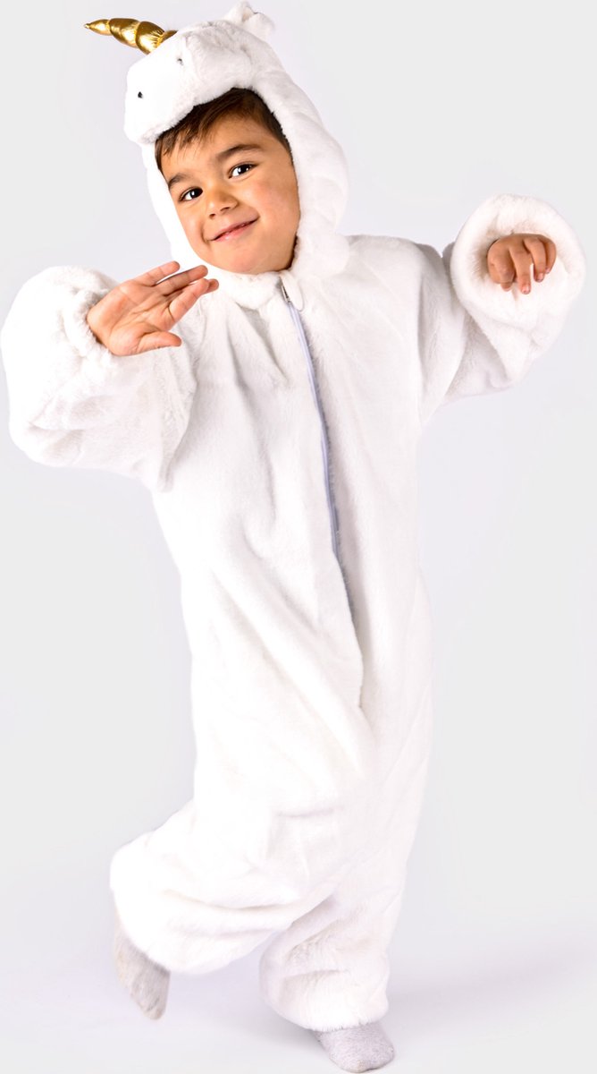 Den goda fen verkleedpak eenhoorn jumpsuit maat 104 voor kinderen. 104