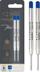 Parker balpenvullingen | medium punt | blauwe quinkflow inkt | 2 stuks