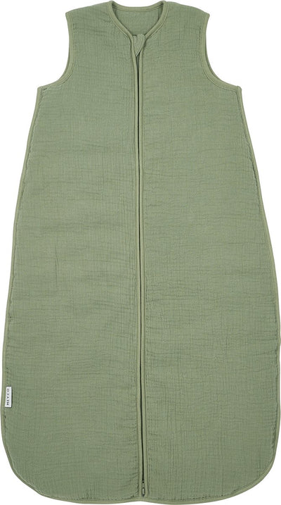 Meyco baby uni baby slaapzak gevoerd - pre-washed hydrofiel - olive green - 70cm - 2.0 tog