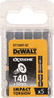 Dewalt dt7399t extreme impact torsion schroefbits t40 50mm ve=5