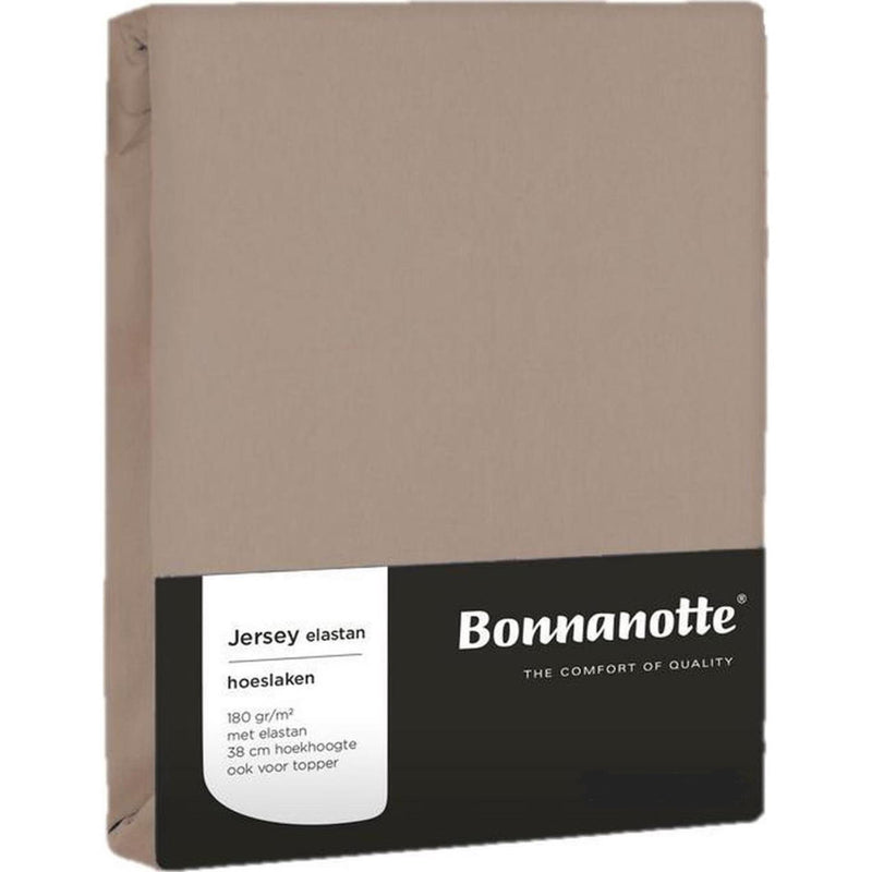 Bonnanotte hoeslaken jersey kiezel 90x200cm
