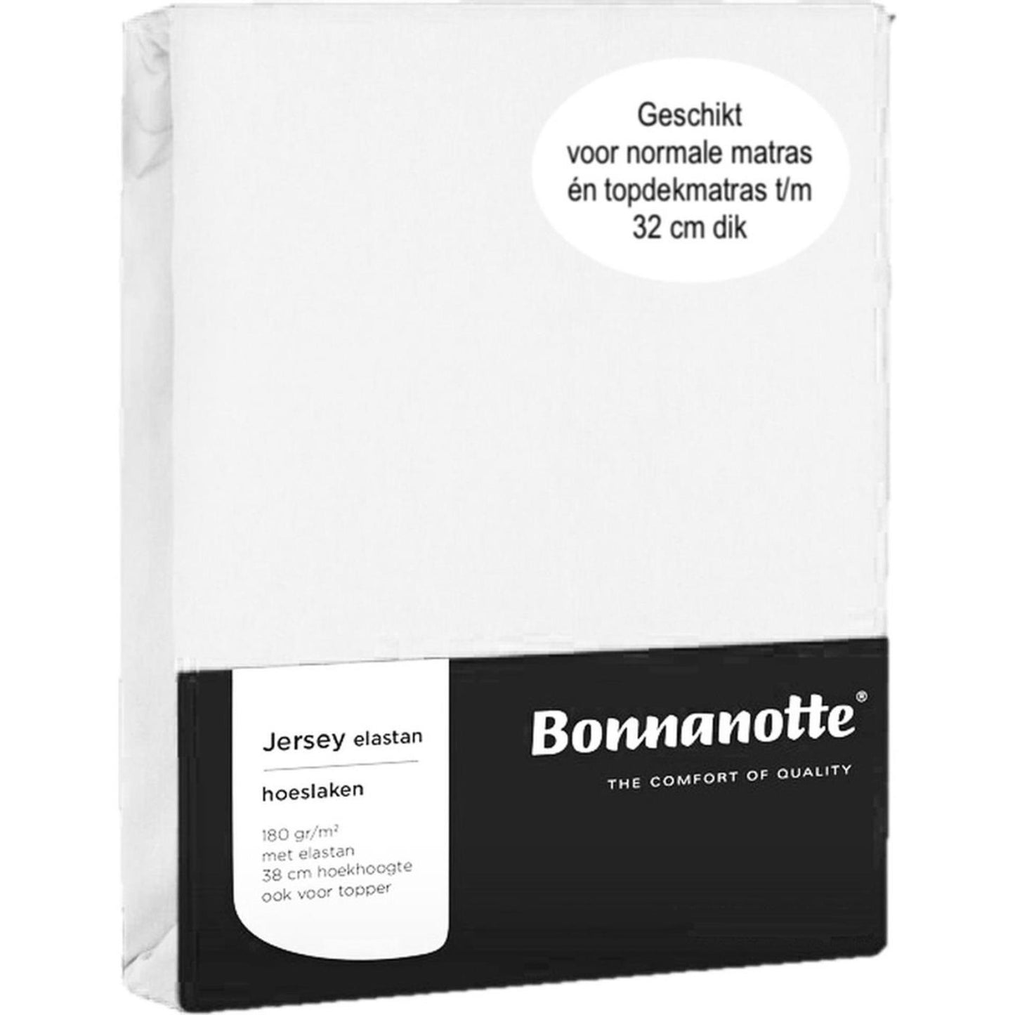 Bonnanotte hoeslaken jersey wit 90x200cm