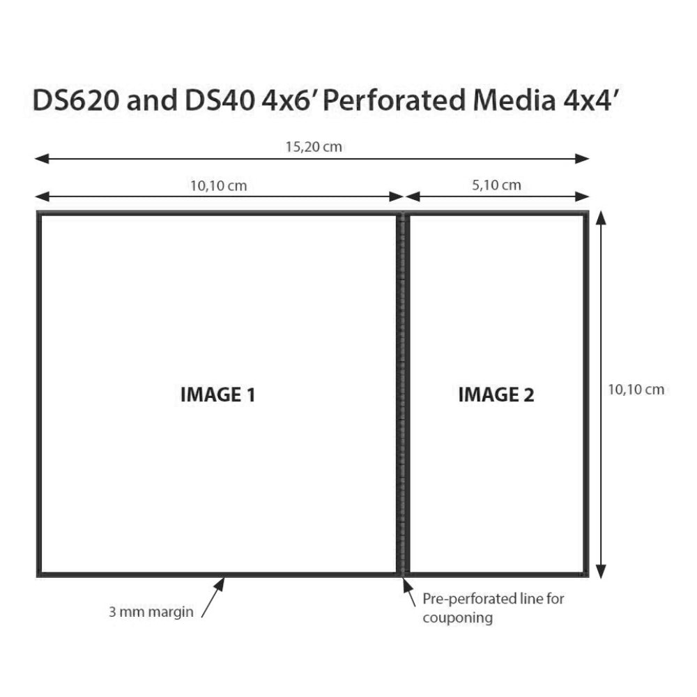 DNP Papier 2 Rol � 400 St. 10x15 Geperforeerd op 10x10 cm voor DS620