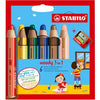 Stabilo woody 3in1 multitalent potloden - 6dlg. met puntenslijper