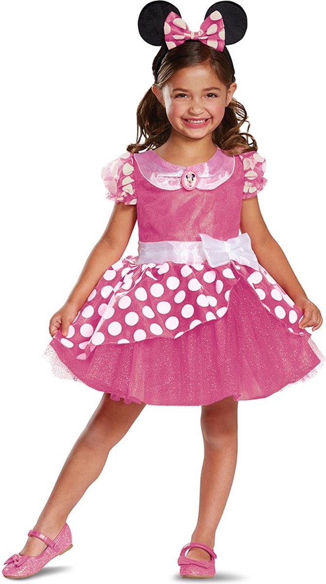 Disguise disney - preschool cg minnie friends, roze minnie jurk deluxe, maat xs (3t-4t jaar), meisjes