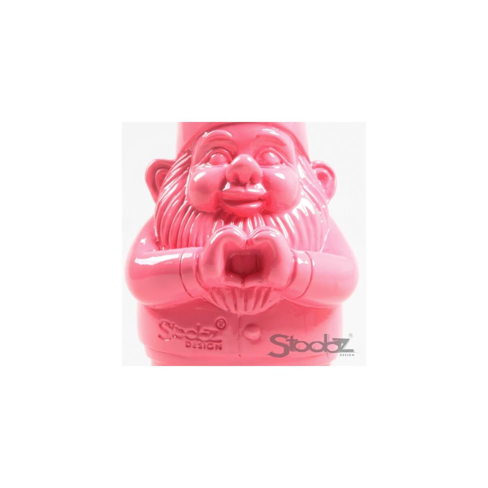 Stoobz design stoobz kabouter met hart 20cm fuchsia
