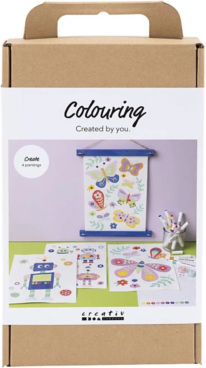 Creativ company http: www.cchobby.nl hobbyset-kleuren-vlinder-en-robot-vrolijke-kleuren-1-doos
