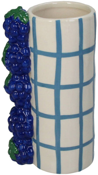 Hd collection vase grape stoneware blue 11x8x18.5cm
