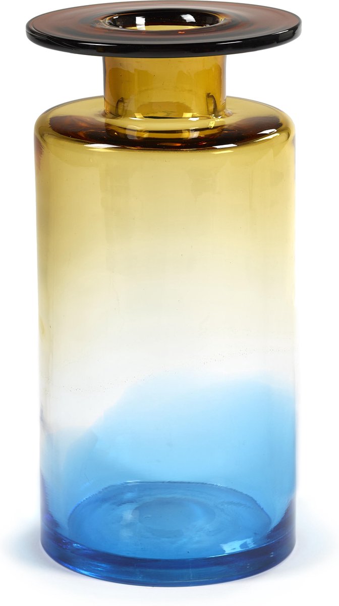 Serax - marie michielssen wind fire - vaas l - blauw amber - 18 ø - h 40cm - 6,50kg