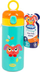 Playgro penny geïsoleerde drinkfles met rietje - flip-top dop - rvs - bpa-vrij - 320 ml - vanaf 18 maanden