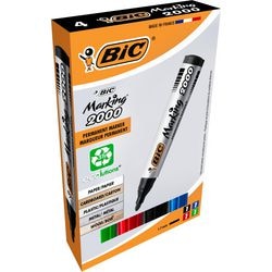 Permanent marker bic 2000 breed 1,7mm assorti rond