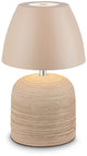 B.k.licht briloner cera – tafellamp oplaadbaar – draadloos – voor binnen en buiten – dimbaar – oplaadbare accu – keramiek – beige – ø14 x 36 cm