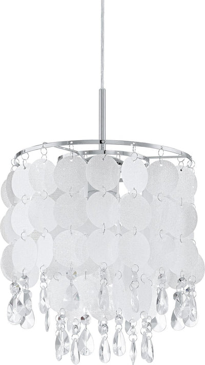 Eglo fedra 2 hanglamp - 1 lichts - ø250mm. - chroom - parelmoer, helder