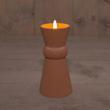 Anna's collection buitenkaars 3d-vlam kunststof terra 8x8x17,5cm aan uit timer op 2aa batterij - afbeelding 2