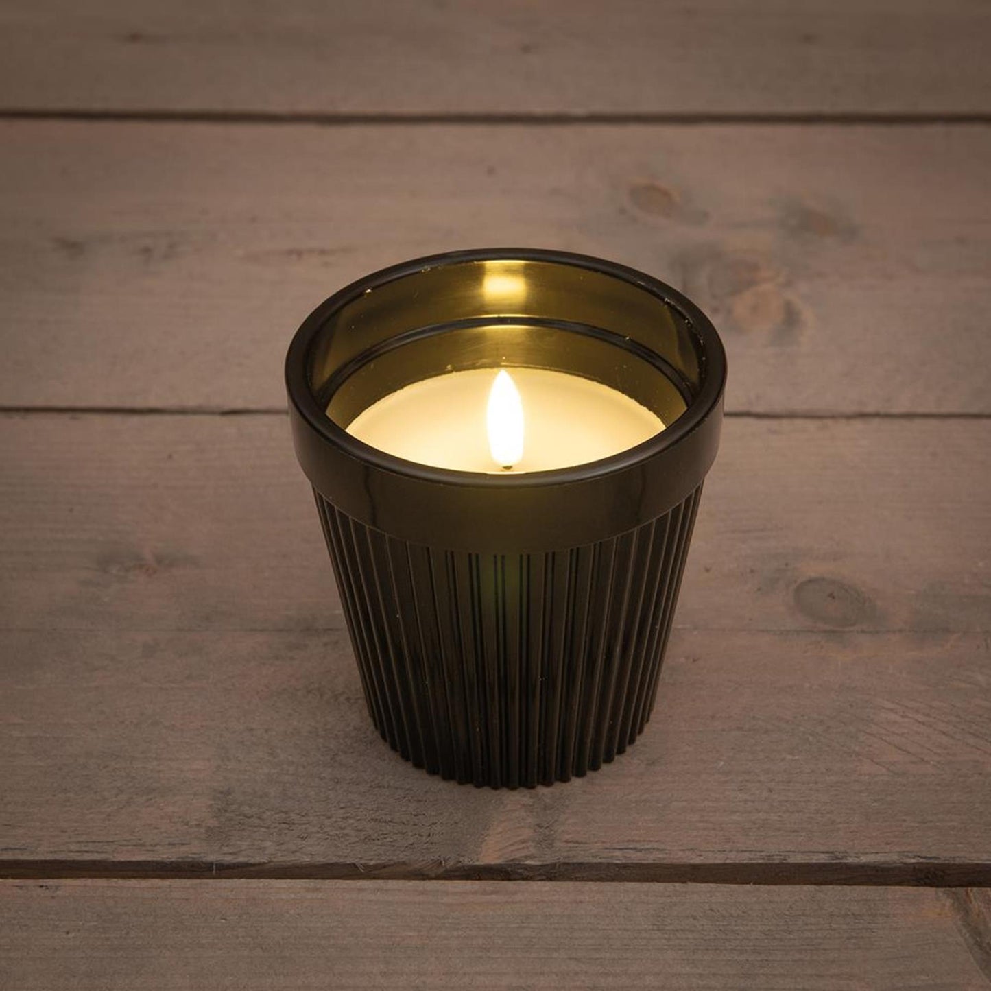 Anna's collection led buitenkaars in pot zwart ø11cm h11cm