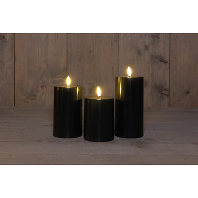 Anna's collection led outdoor kaars zwart set a 3