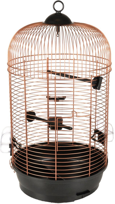 Flamingo vogelkooi – parkietenkooi sanna 2 koper zwart – 35x35x67 cm – met zitstokken eetbakjes – voor parkieten kanaries