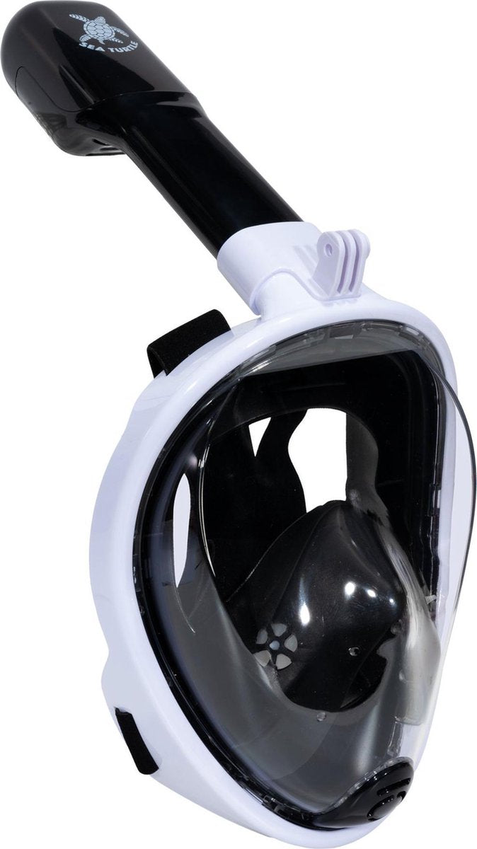 Sea turtle snorkelmasker - snorkel - duikbril - snorkelset - full face masker - volwassenen - wit zwart- l xl