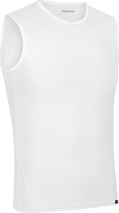 Gripgrab - ultralight mesh mouwloos base layer zomer fiets ondershirt polygiene zweethemd - wit - heren - maat xl