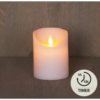 Anna's collection led rustiek stompkaars wit 7,5x10cm