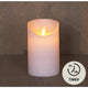 Anna's collection led rustiek stompkaars wax bewegende vlam op 3xaaa batterij met timer 7,5x12,5cm wit