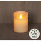 Anna's collection led rustiek stompkaars wax bewegende vlam op 3xaaa batterij met timer 7,5x10cm ivoor