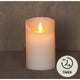 Anna's collection led rustiek stompkaars wax bewegende vlam op 3xaaa batterij met timer 7,5x12,5cm ivoor