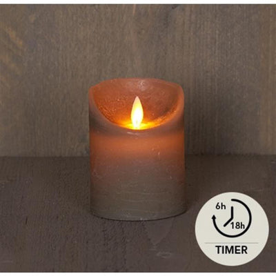 Anna's collection led rustiek stompkaars taupe 7,5x10cm