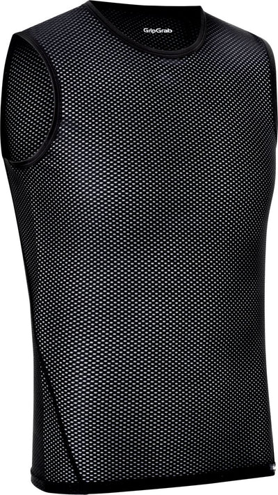 Gripgrab - ultralight mesh mouwloos base layer zomer fiets ondershirt polygiene zweethemd - zwart - heren - maat xl