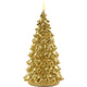 Anna's collection led kaars wax kerstboom 3d vlam op 2xaa batterij met timer 9,5x20cm goud