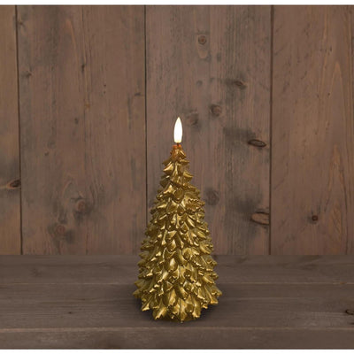 Anna's collection led kaars wax kerstboom goud 9,5x20cm