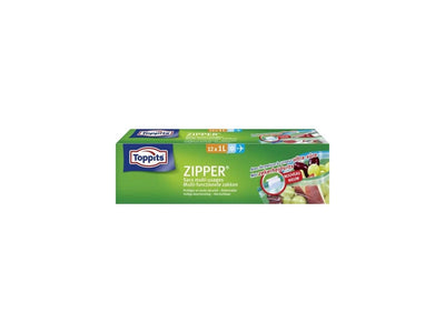 Toppits zipper multi-fuctionele zakken 1 liter, doos a 12 zakken