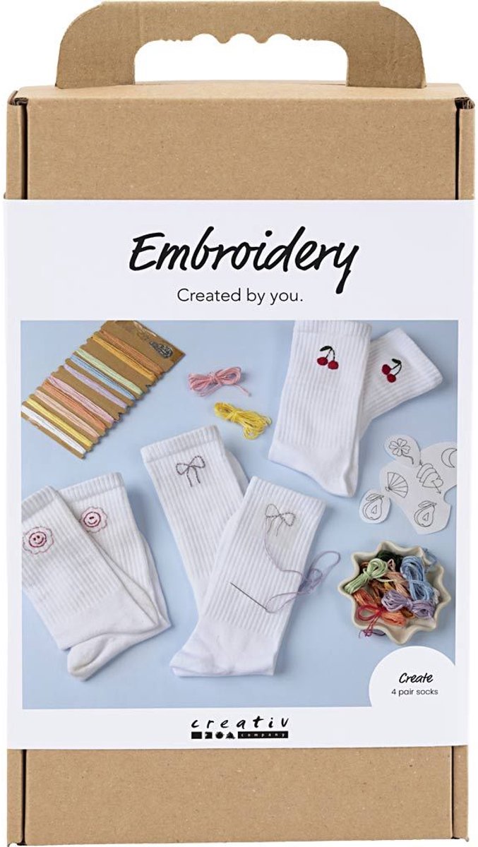 Creativ company https: www.cchobby.nl hobbyset-borduurwerk-sokken-wit-1-doos