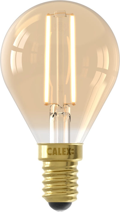 Calex filament led lamp - e14 - p45 lichtbron goud - 3.5w - dimbaar
