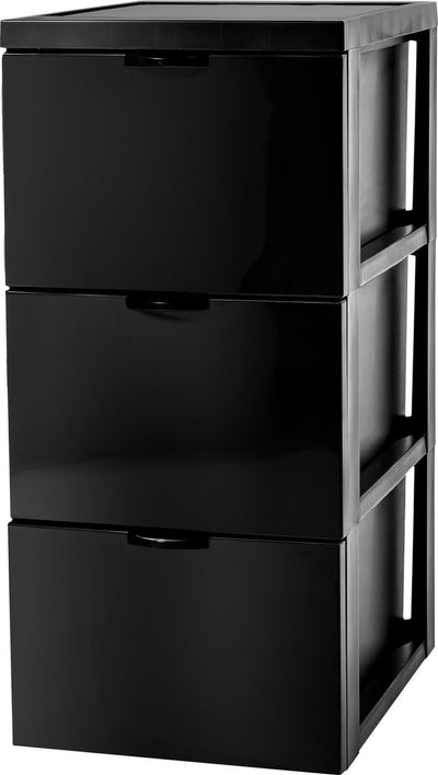 Iris style chest ladesysteem met 3 lades - 3 x 15l - kunststof - zwart