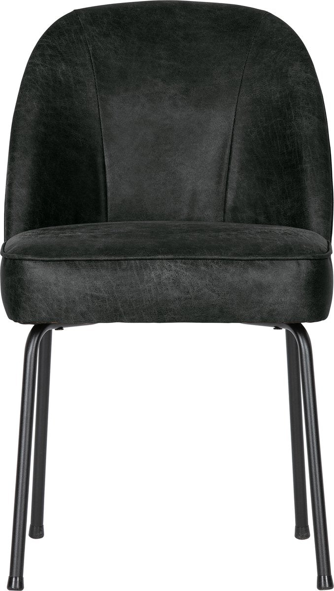 Woood vogue eetkamerstoelen - leer - zwart - set van 2