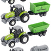 Lobbes speelgoed bv die-cast groene trekker met aanhanger en pull-backfunctie