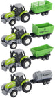 Lobbes speelgoed bv die-cast groene trekker met aanhanger en pull-backfunctie