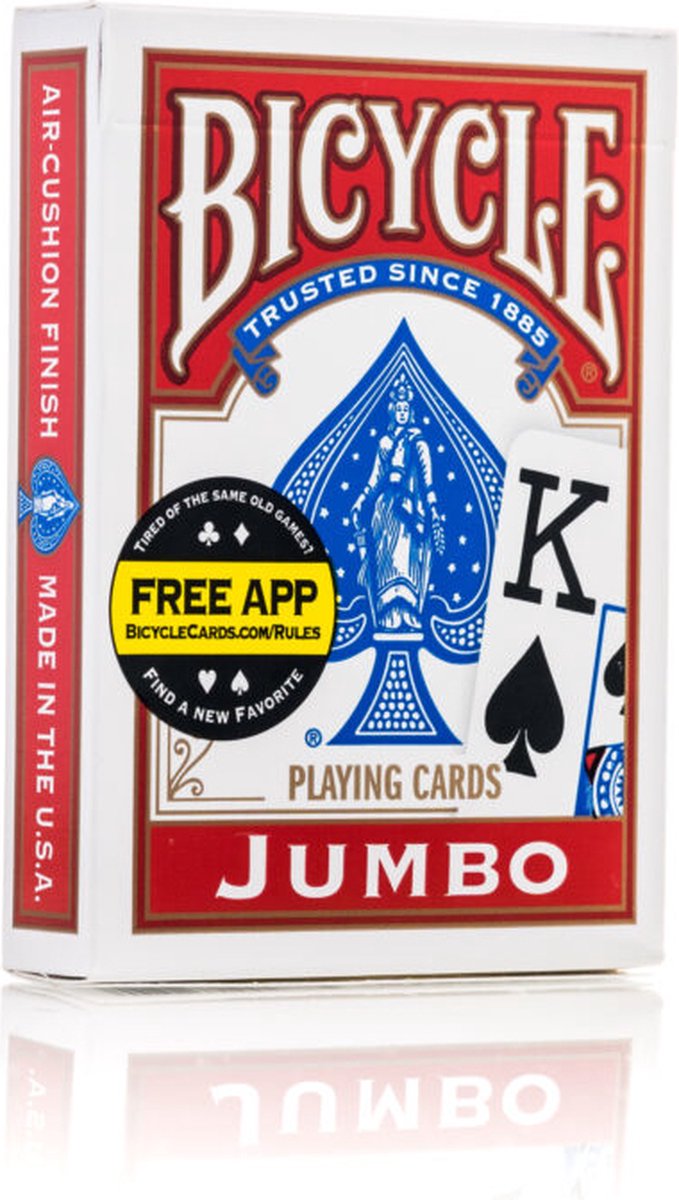 Bicycle rider back 2-pack jumbo index - premium speelkaarten - poker - originals