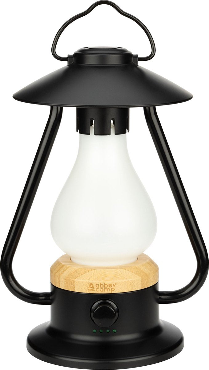 Abbey camp retro oplaadbare led lantaarn - oslo-279 - zwart